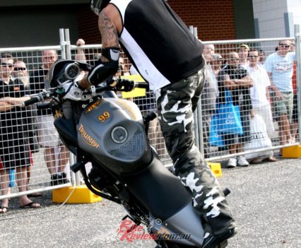 Luke at the Sydney Motorcycle expo in 2008.