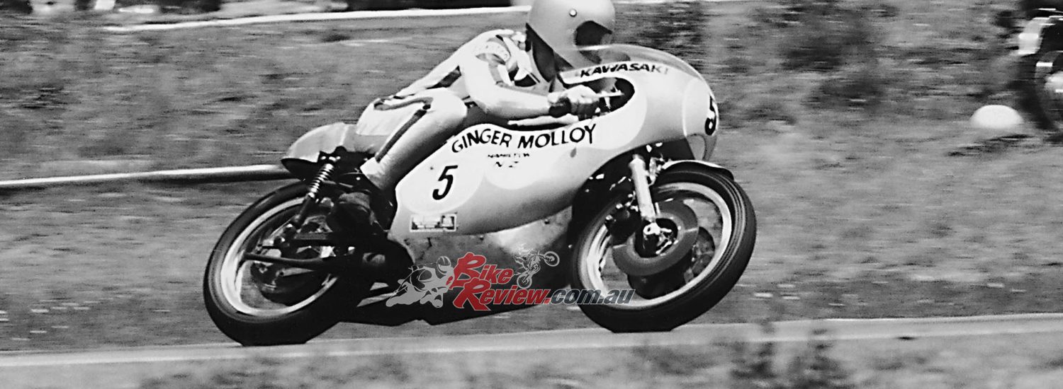 Molloy racing in Australian during the 1972 season, now with twin front discs rather than that horrid drum...