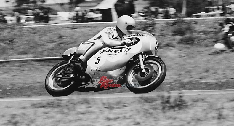 Molloy racing in Australian during the 1972 season, now with twin front discs rather than that horrid drum...