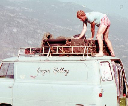 Ginger Molloy's race transporter in 1966.