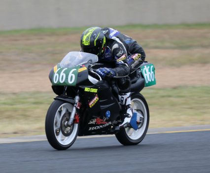 Zane started out road racing on these little four-cylinder CBR250RRs.