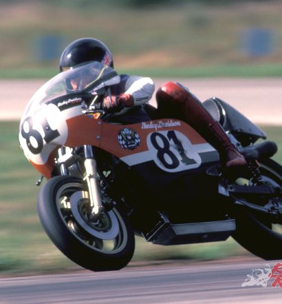 "The riding position was OK, albeit really meant for someone shorter-legged than me, but the oversize XR750 fuel tank (as used for 200-mile races a decade earlier) fitted snugly into my chest."