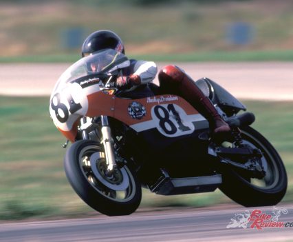 "The riding position was OK, albeit really meant for someone shorter-legged than me, but the oversize XR750 fuel tank (as used for 200-mile races a decade earlier) fitted snugly into my chest."