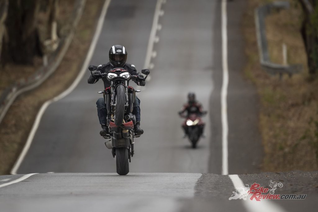 Tony has wheelied every model Street Triple since the first one back in the Rapid Bikes days...