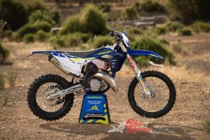 The stunning looking, absolute fun, Sherco 125 SE two-stroke.