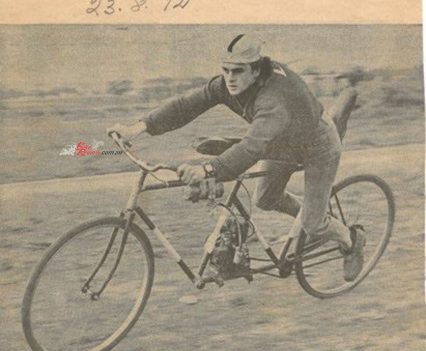 He even got in the news paper for his motorised bicycle.