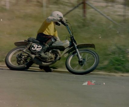 Racing on an old Honda at Hume Weir.