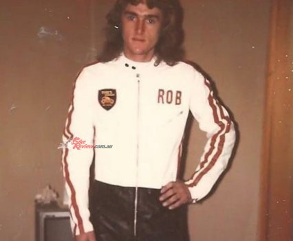 Rob in his racing leathers.