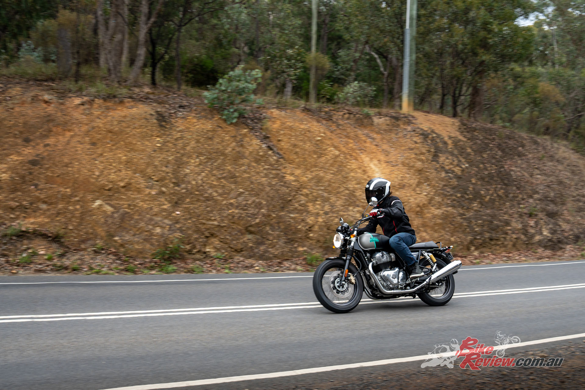 "The shift in rider triangle makes for an enjoyable cruiser, while a more upright seating position makes the Interceptor a little less taxing on the back and adds another level of slow-speed control."