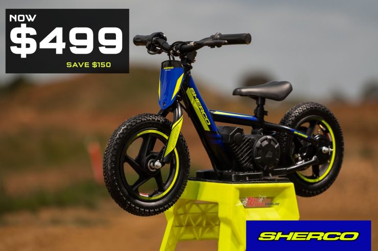 Throughout April 2023, Sherco Australia is offering its entry-level electric balance bike, the EB12, for a reduced retail price of $499 ($150 saving).