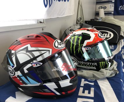 Taka is good mates with Arai, o they service his lid like the factory riders!