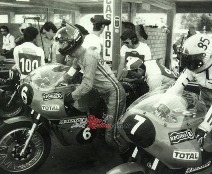 1975 June. Mugello 1000km, Brettoni-6 3rd and Lucchinelli-7 DNF on 3C 1000 racers.