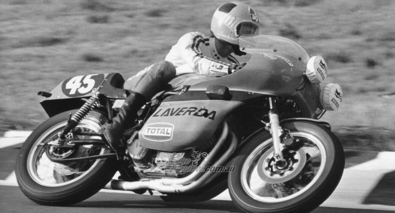 1975 Sept. - Le Mans 24h Bol d'Or. Lucchinelli on experimental 120-degree engine, DNF.r. Lucchinelli on experimental 120-degree engine, DNF.