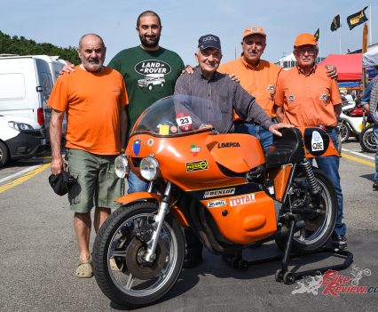 Piero still looks after a lot of the old Laverda racers! Ensuring they're out there flying he orange flag at classic race meetings.