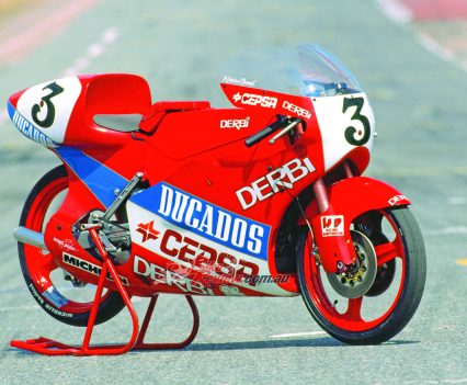 1989 Derbi 80cc World champion used Zanzani discs.