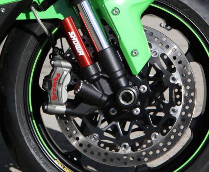 Dual 330mm semi-floating Brembo front rotors.