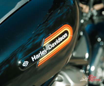Retro Harley badging.
