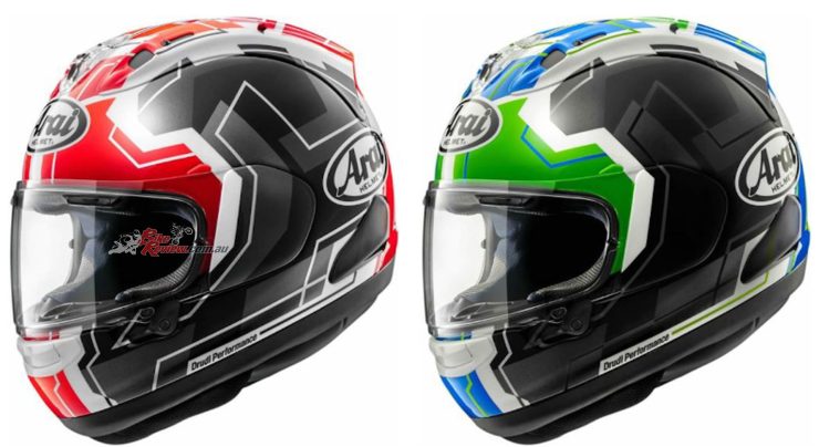Arai have just announced a new Jonathan Rea replica, the RX-7V EVO JR 65. Jonathan Rea's iconic design has been updated with sharp lines across the helmet and a different colour gradient.
