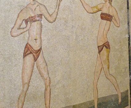 Roman girls in bikinis? You bet. Keep in mind that this was in the 4th Century CE!
