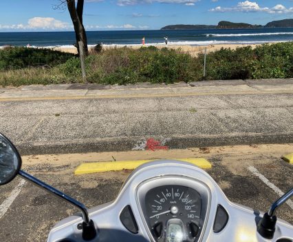 A scooter and the beach. They kind of go together perfectly. This is where I head every other morning on the Yamaha...