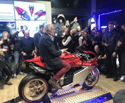 The exquisite new four-cylinder Superveloce 1000 unveiled last November by MV Agusta GP legend Giacomo Agostini will enter production this coming September in limited-edition 300-off Serie Oro form.