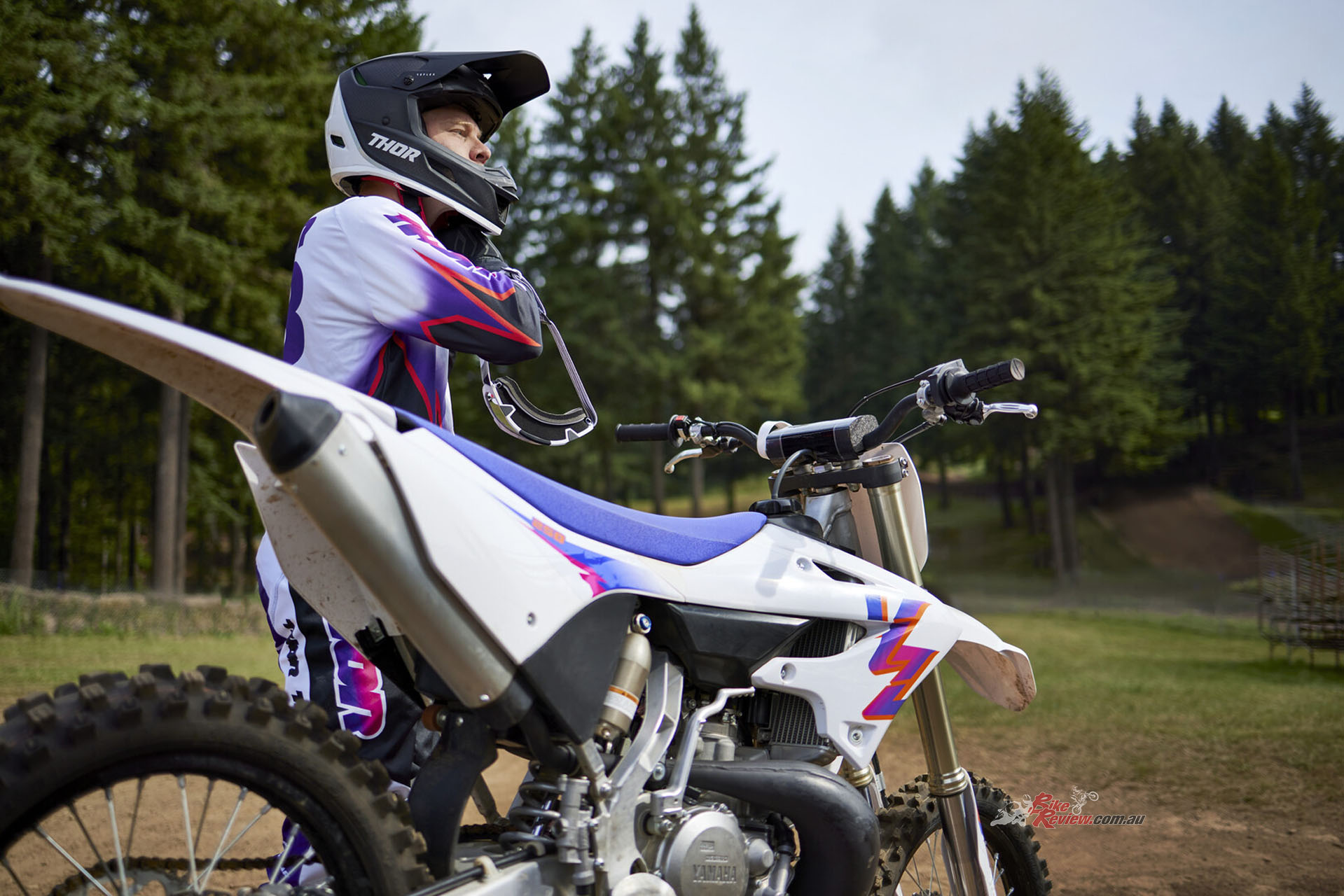 The 2024 YZ250 retains the fast and fun liquid-cooled YPVS-equipped 249cc twostroke powerplant, the compact chassis, highly developed lightweight aluminium frame, and the intuitive handling character and usability.