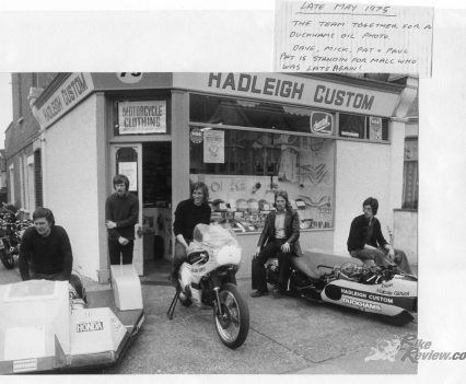 The Hadleigh Honda 750 in 1975 for a Duckhams Oil promotional photoshoot.