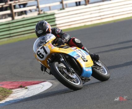 "In both chicanes the Hadleigh Honda flicked almost effortlessly from side to side, shrugging off the effects of the ripple strips on the front damping if I tried to cut things t super-fine for a faster entry."