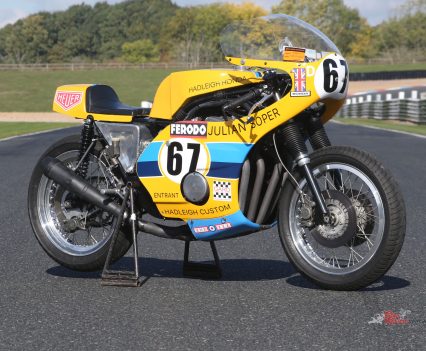 Britain’s 1970s short circuit racing scene saw fans enthralled by the no-prisoners warfare in the 501-1000cc Unlimited class races between a huge variety of different motorcycles. How can we forget the fastest of the fours, Julian Soper's Hadleigh Honda 750..