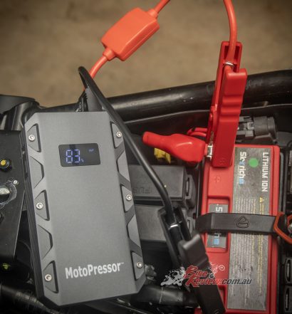 These accessories may not be cheap, but they’re priceless. The MotoPressor 500A Jumper Starter is a valuable piece of kit that will get you out of strife when your battery goes flat.