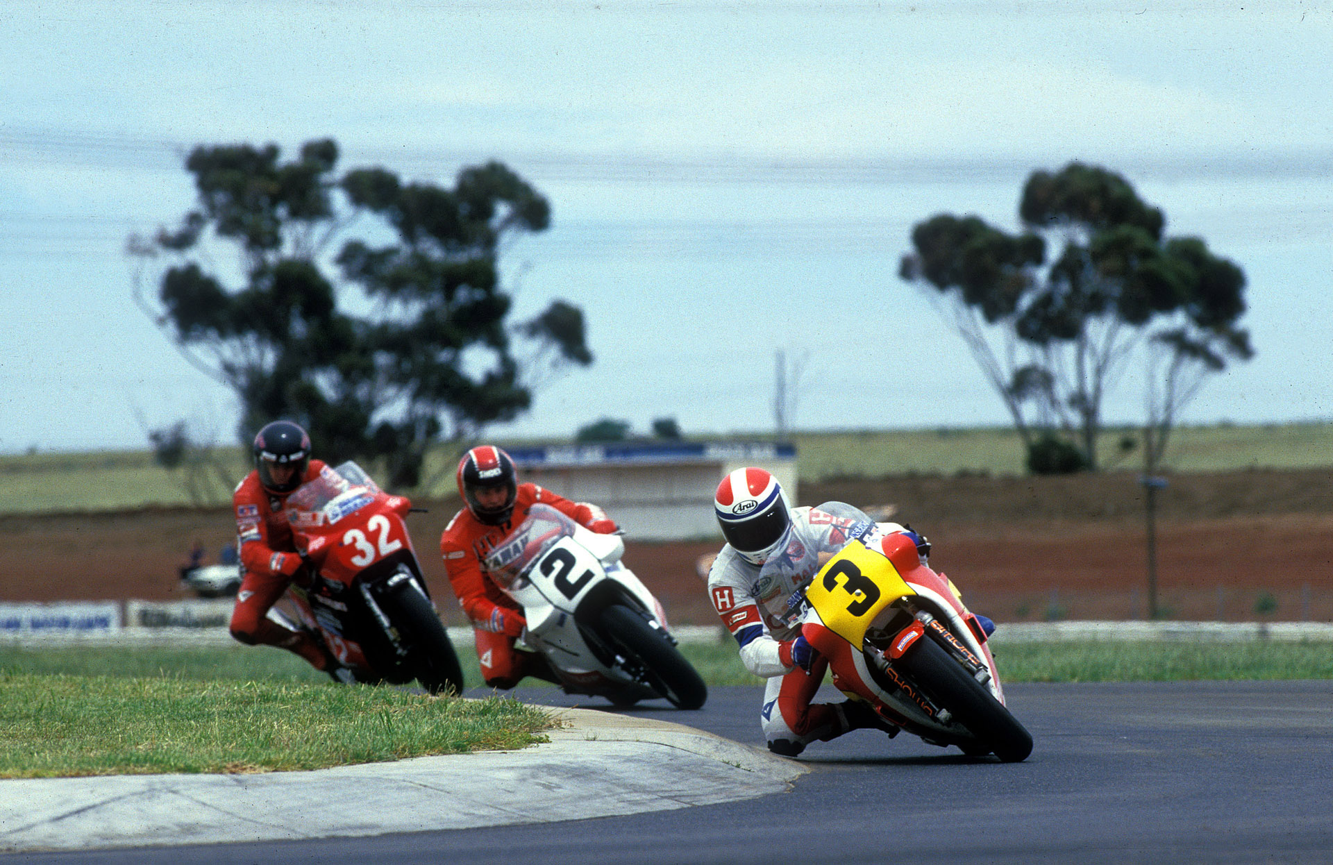 Magee, Campell and Phillis racing in the Swann series at Calder Park...