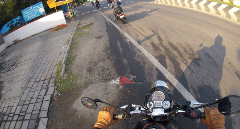Pulling out of the hotel driveway onto the open road of Chennai for my first riding experience in India, I could not have been on a more suitable motorcycle.