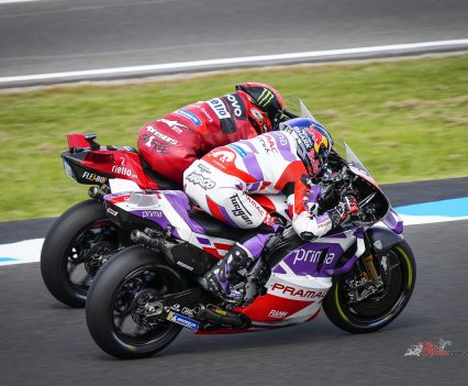 The Frenchman catches Martin in a last lap rush, with Bagnaia slicing through to extend his lead to 27 points as the number 89 plummets to fifth.