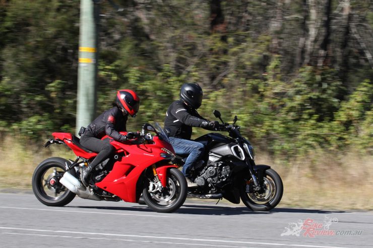 Kaori usually rides a SuperSport S but found the big Diavel easier to ride than she imagined.