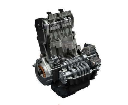 Four-stroke, two-cylinder, liquid-cooled, DOHC, 84.0mm x 70.0mm bore x stroke, 776cc.