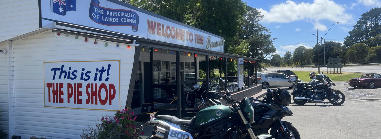 It's the rule of Mac Pass to stop up at the pie shop. They love having motorcycle and car enthusiasts here...