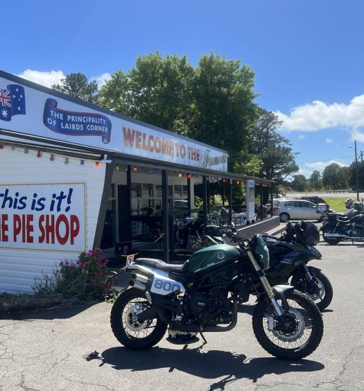 It's the rule of Mac Pass to stop up at the pie shop. They love having motorcycle and car enthusiasts here...