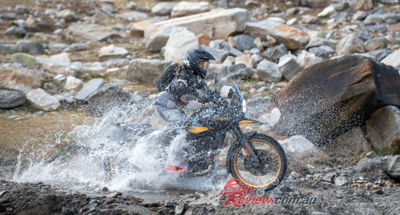 "The engine's revvy nature and torque character strikes a fantastic compromise between road and off-road riding, as does the six-speed gearbox, resulting in tractable power in all conditions."