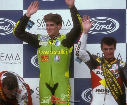 Fogarty, Gobert and Corser, Australian SBK 1995. Gobert still as a teenager.