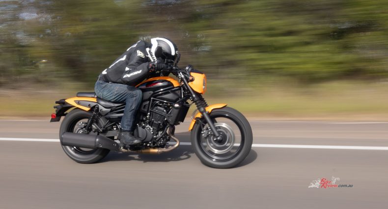 Pommie is used to sportsbikes and nakedbikes and couldn't help himself!
