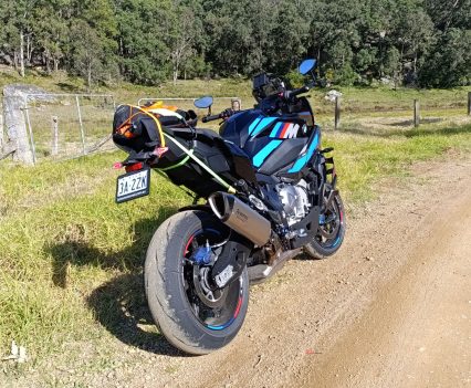 Pom took the M XR on a few dirt roads but only carefully. It was great on the dirt at sensible speeds on smooth stuff.