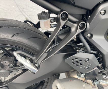 Pillion footpegs are well placed, it's a decent pillion bike.