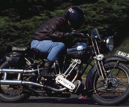 Alan Cathcart on a Brough Superior SS100.