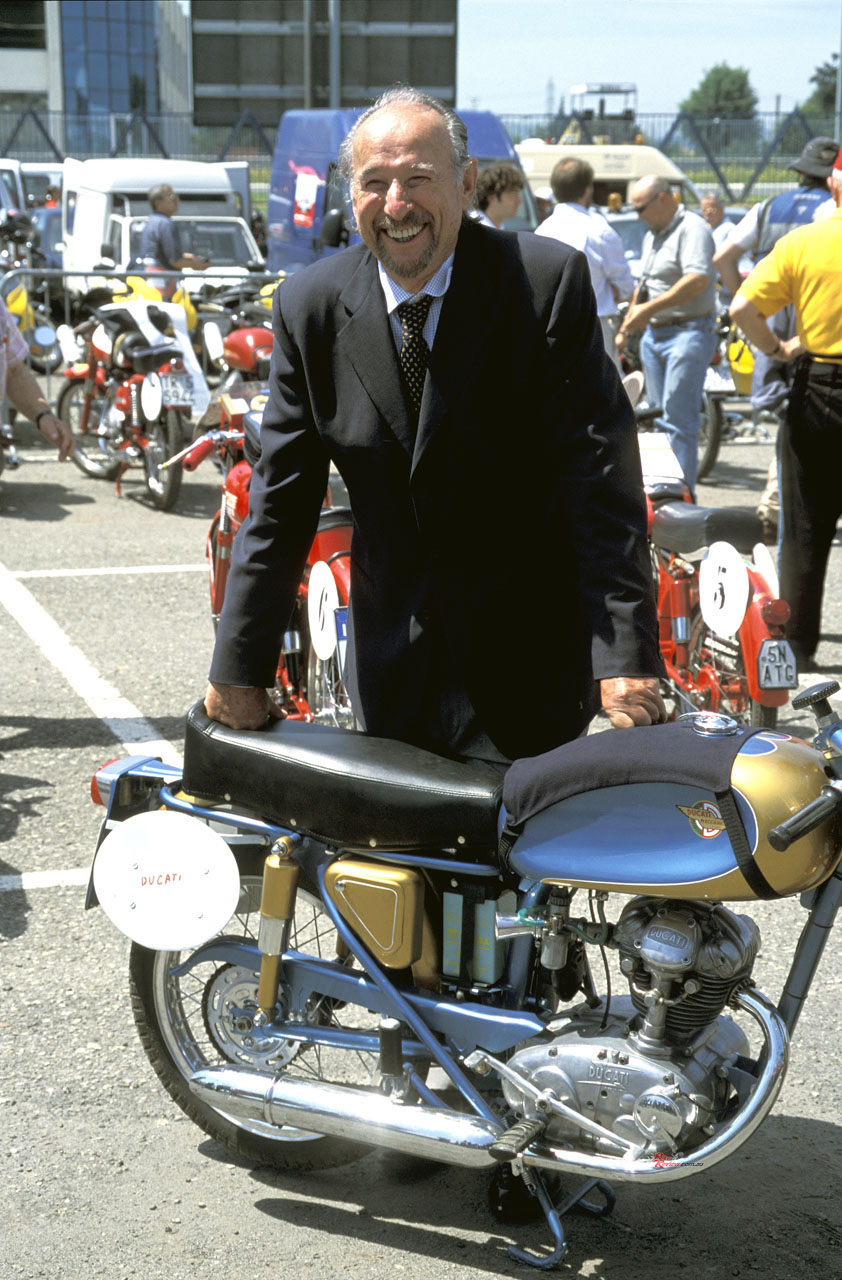"In 1979 the defunct engine project was acquired from Ducati by Leopoldo Tartarini, the owner of the Italjet factory located at San Lazzaro di Savena"...