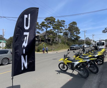 Stopping off for a drink and feed during the ride...