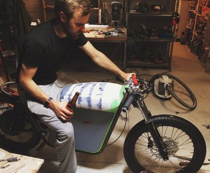 Kendall on an early prototype.