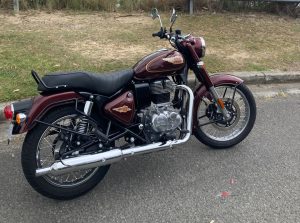 We tested the Maroon version and the Standard Black is the Editor's personal bike, his 50th B'day present! About time he slowed down, too...
