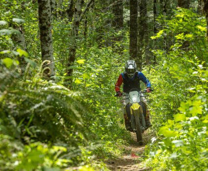 The DR-Z4S slim design is great for fun single track riding.