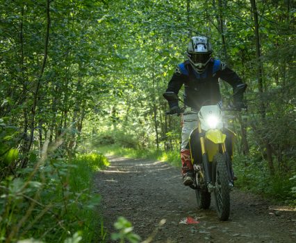 "In the tighter trails of day two, the A map’s precise feel and switching between traction control either off or in G mode made for a fun dance".