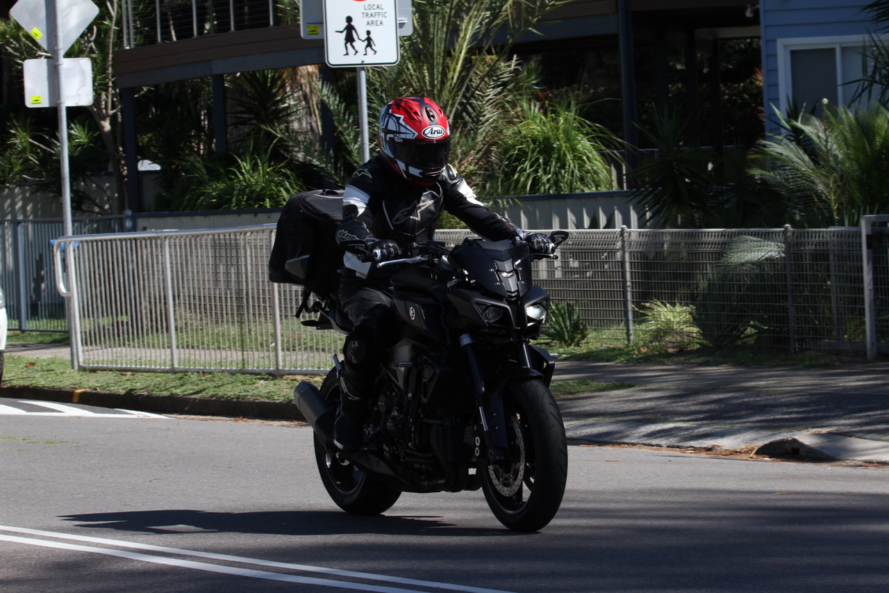 "I started with Yamaha's recommended road pressures: 36psi up front and 42psi in the rear, the factory spec for the MT-10".